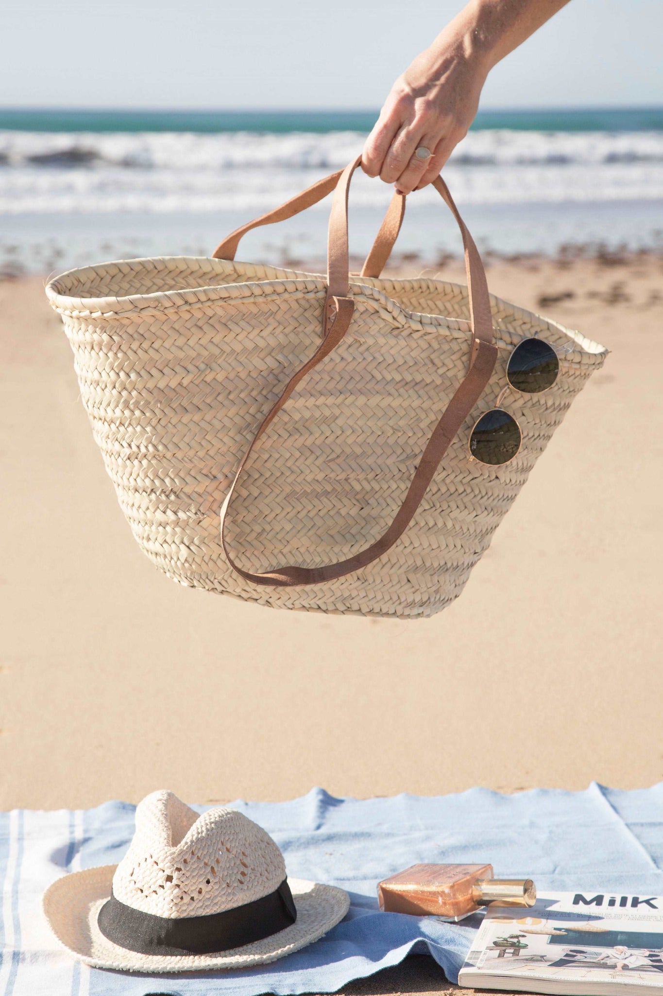 straw leather bag  Marrakesh artisan