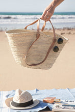 Load image into Gallery viewer, Straw Bag with Double Leather Handle
