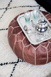 Leather Pouffe